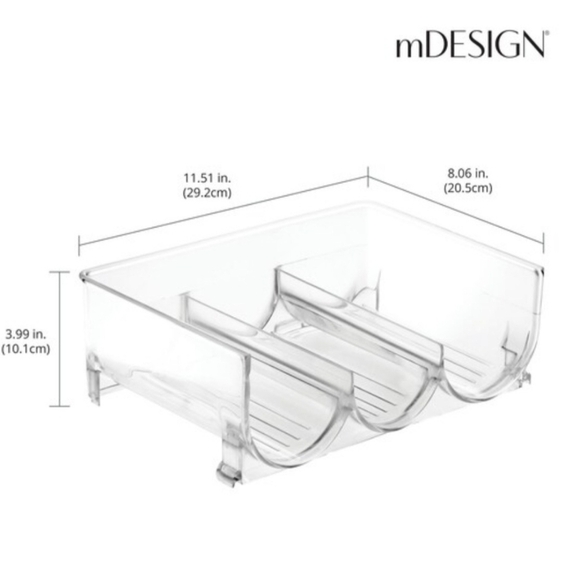 MDESIGN Plastic Stackable Clear Wine,Water Bottle,Storage Organizer Rack, Setof2 - Picture 2 of 7